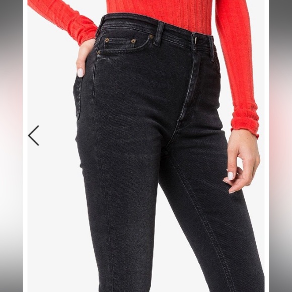 ACNE Studios Bla Konst Mid-Rise Peg Black Skinny Jeans Black Size 29/32 New WOT - Picture 2 of 13